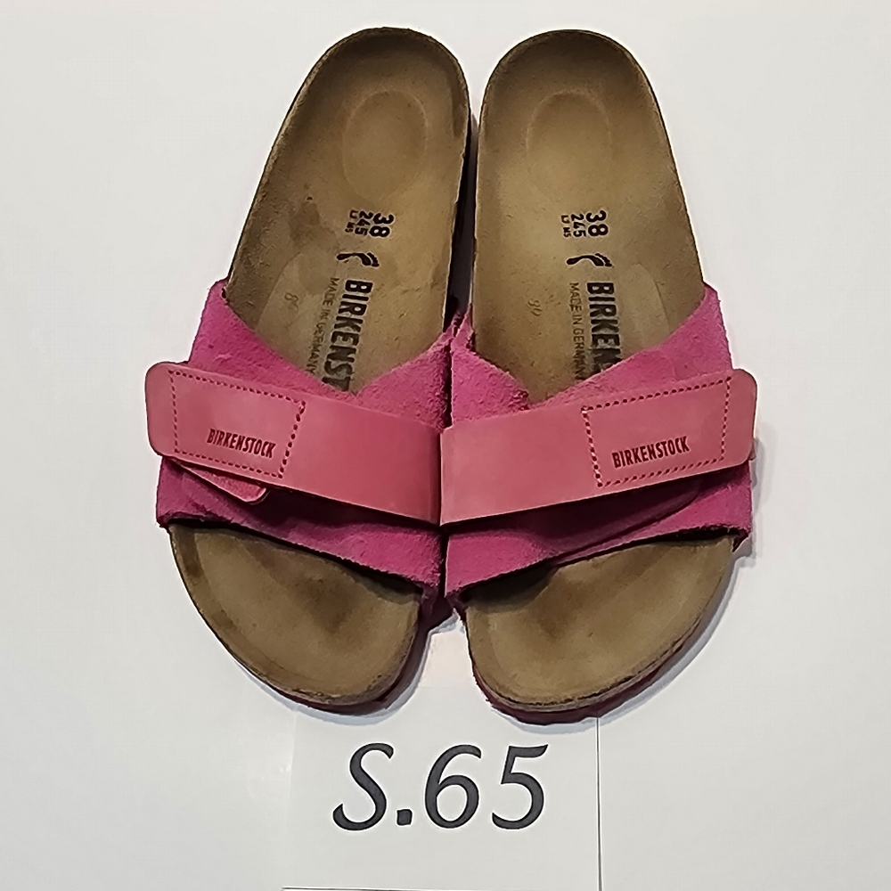 S.065- USED Birkenstock Oita Sandals, Fuchsia Pink, 38 EU, 7-7.5 US